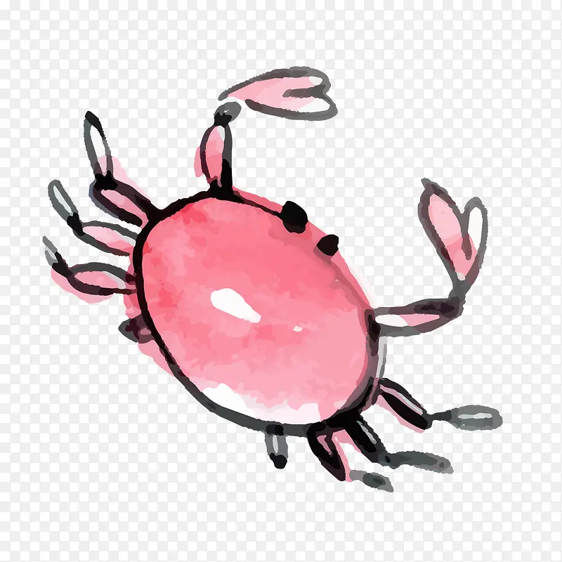 创意手绘水粉螃蟹