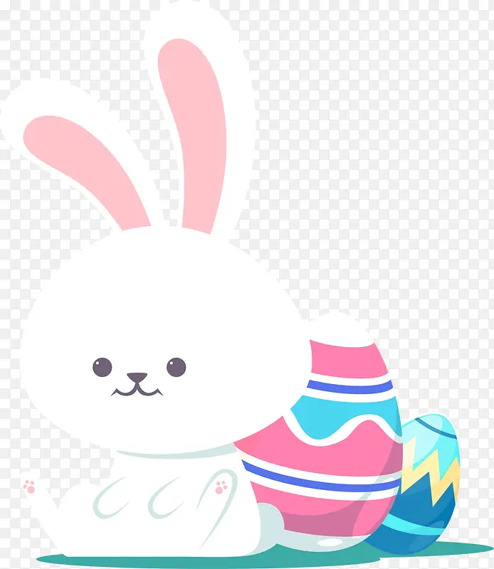 复活节背着彩蛋的兔子