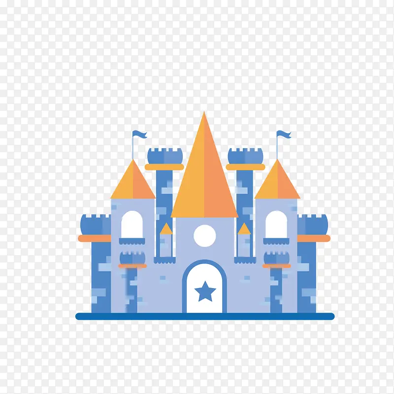 矢量时尚蓝色城堡