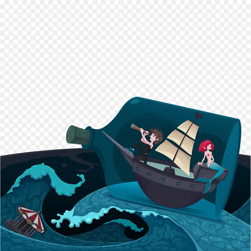 创意海上插画