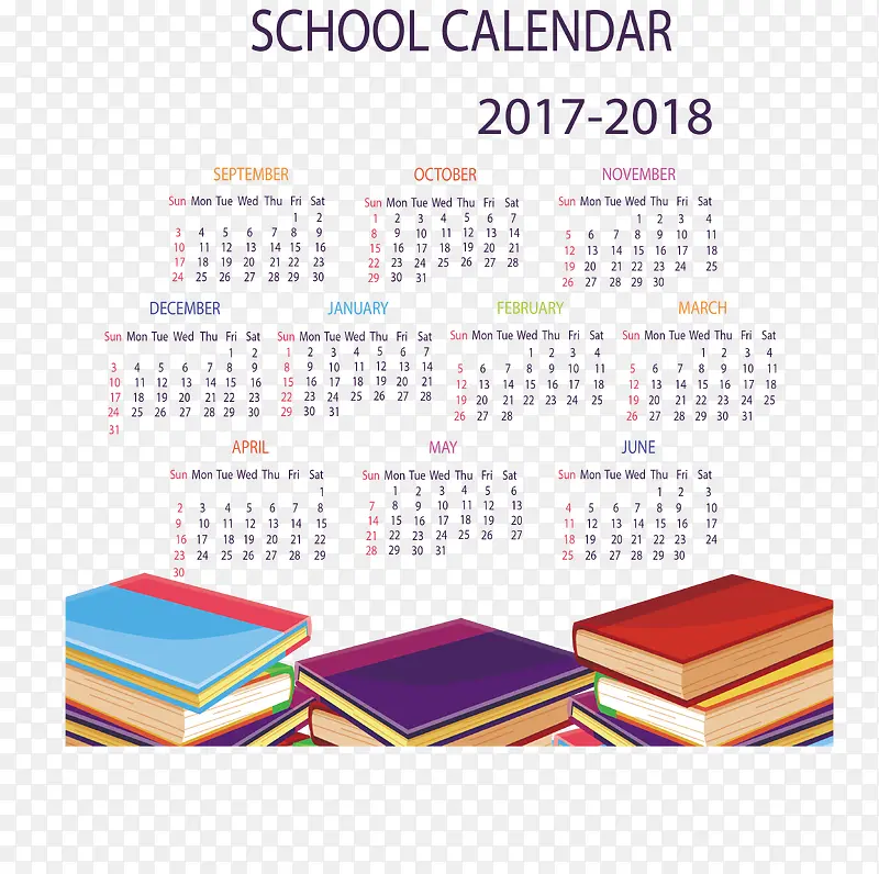 书本堆教育日历