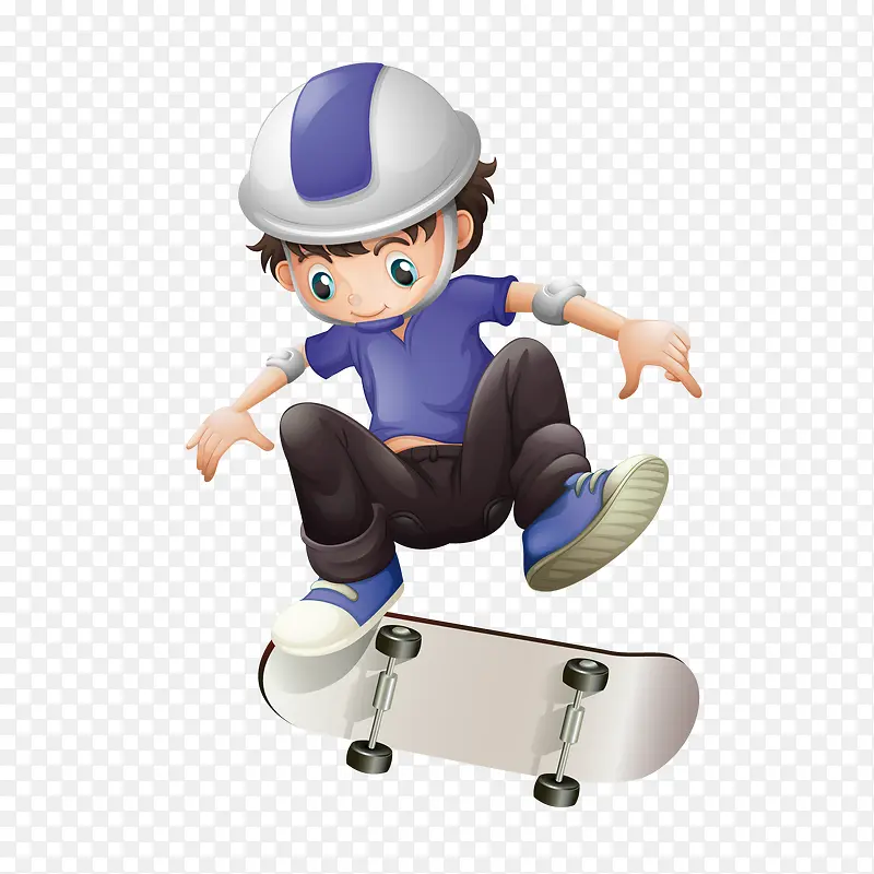 玩滑板的少年人物设计