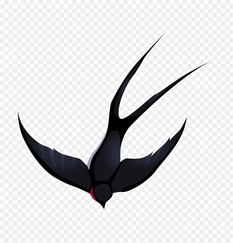 飞翔的黑色燕子PNG下载
