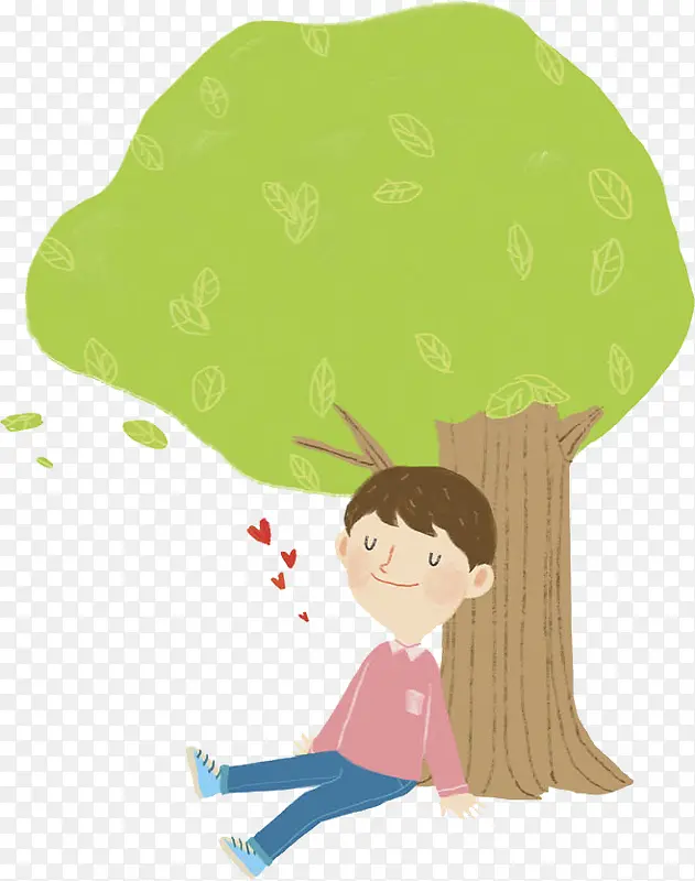 树下的男孩PNG图片素材下载_图片编号7932543-PNG素材网