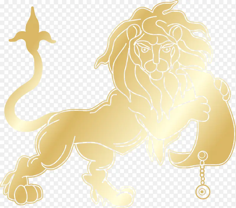 金色狮子图案