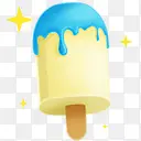乳白色的蓝色的冰奶油冰淇淋Ic
