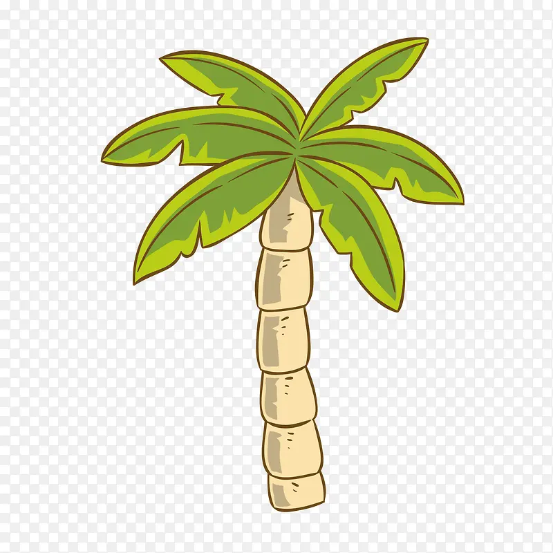 可爱卡通绿色椰子树