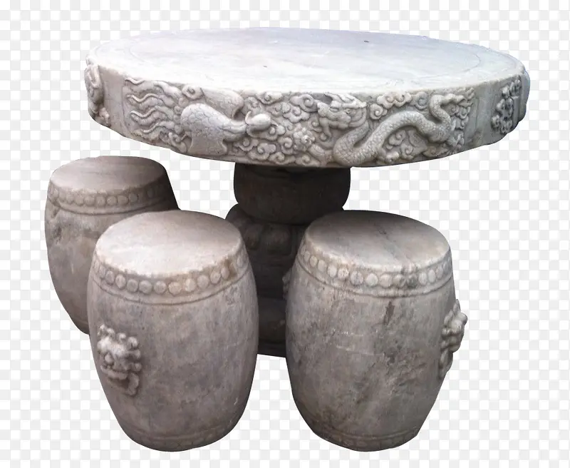 石头雕刻桌子