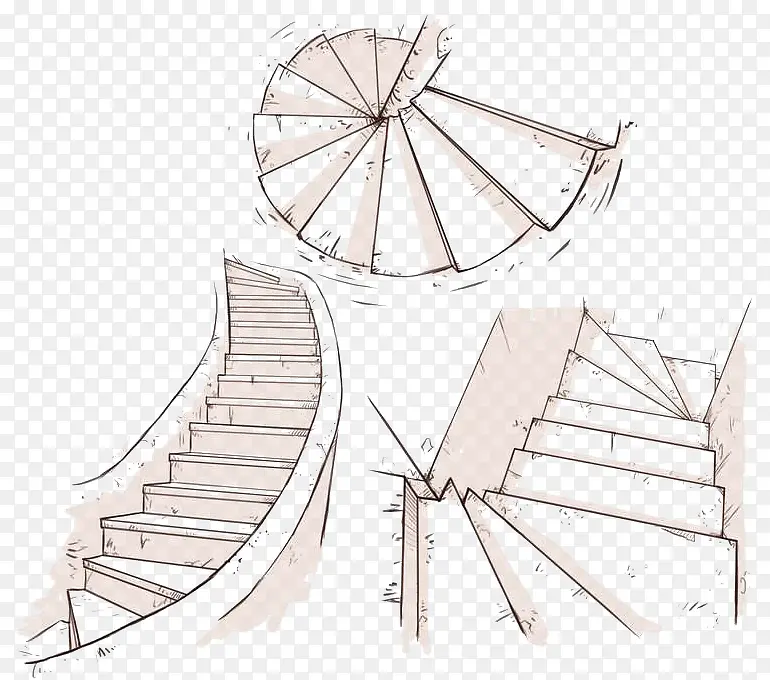 卡通手绘楼梯台阶