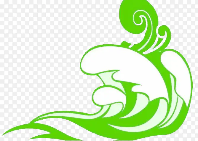 绿色海浪花