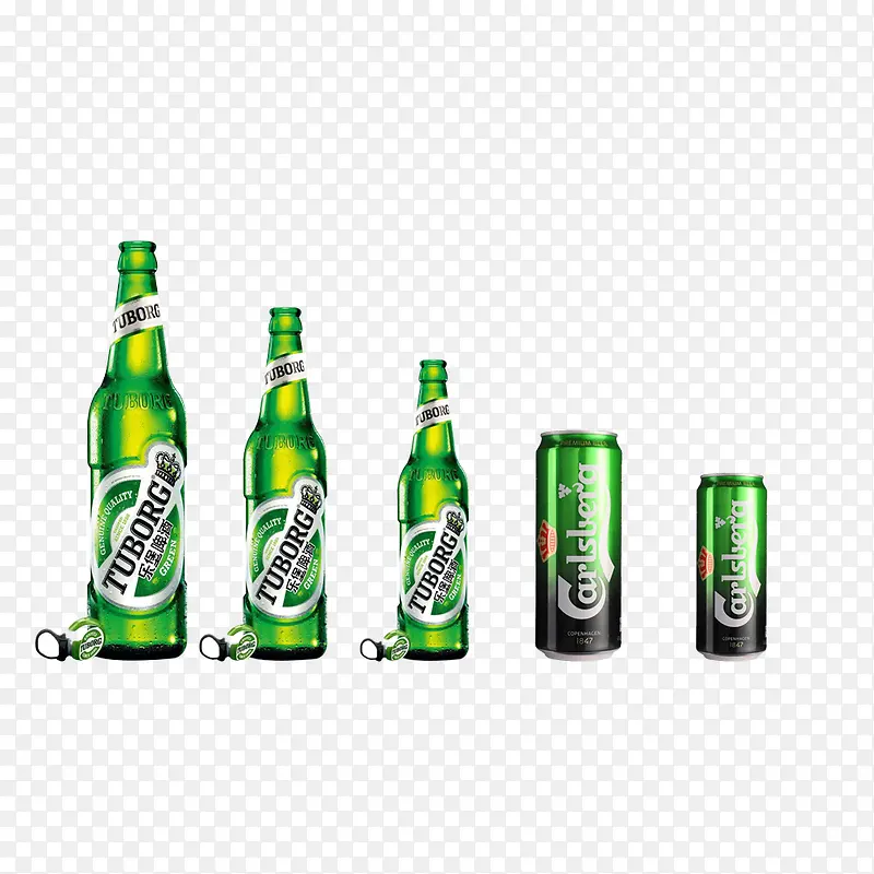 五瓶嘉士伯啤酒