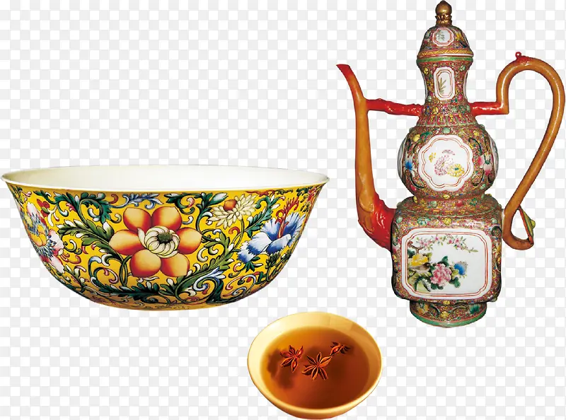 中国风瓷器景泰蓝茶杯