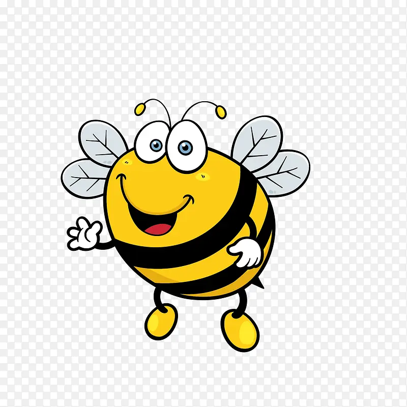 矢量黄色可爱蜜蜂