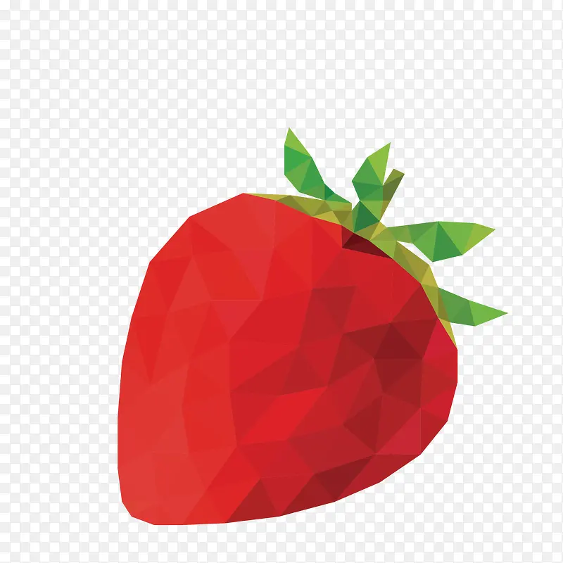 三角形红色几何草莓插画