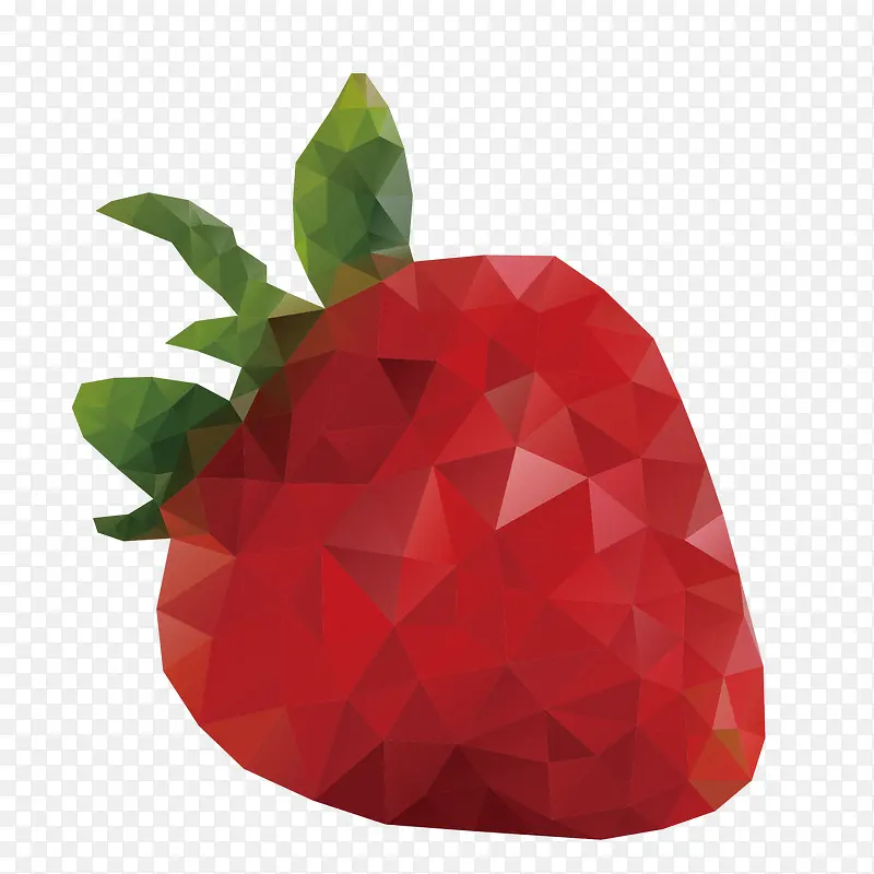 立体红色草莓矢量图