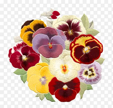 多彩花卉布艺装饰图案