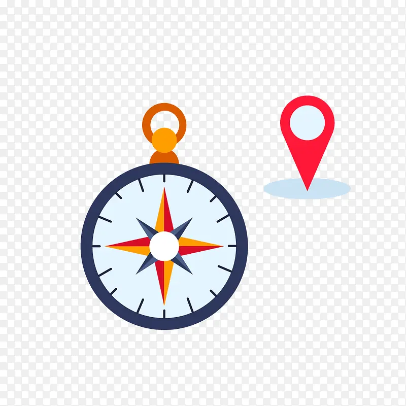 旅行社旅行目的地指南针图标设计