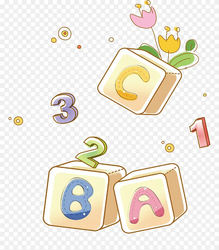 卡通手绘123ABC