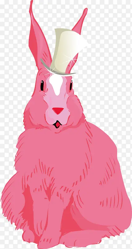粉色小兔子矢量图