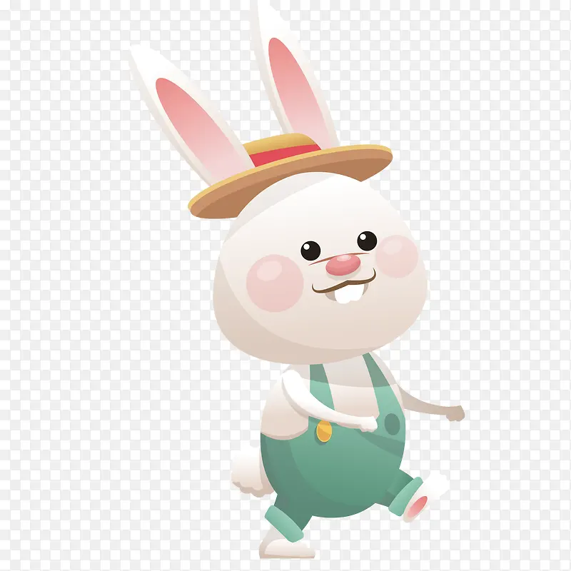 卡通戴帽子的小兔子设计