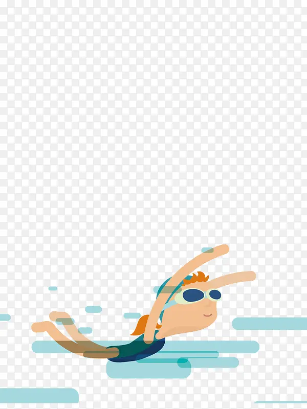 矢量游泳培训卡通人物游泳