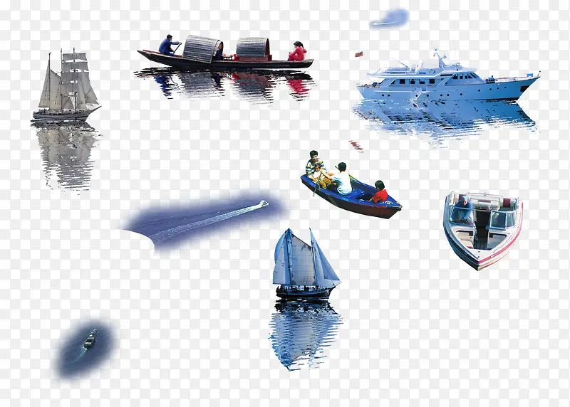 帆船游玩免抠