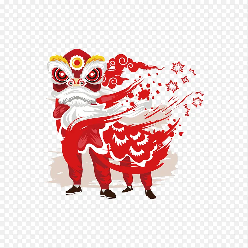 红色喜庆节日舞狮