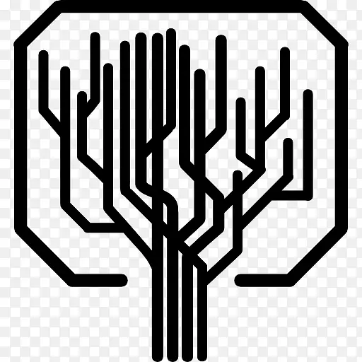 树型直线像电脑印刷电路图标