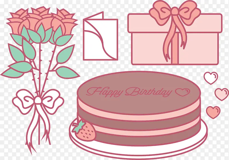 生日蛋糕玫瑰花