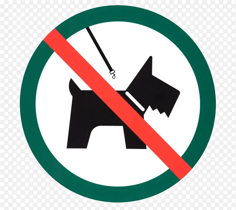 绿色卡通动物警告牌禁止宠物入内