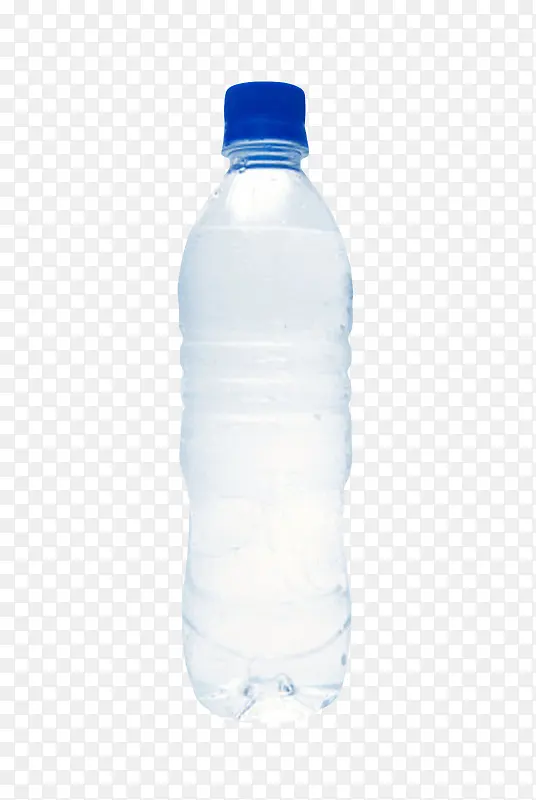 透明解渴冰水蓝色盖子的一瓶饮料
