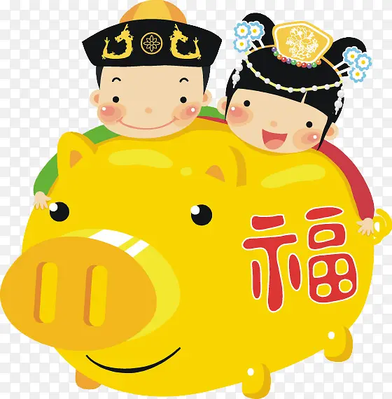 免抠金色小猪存钱罐