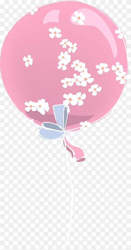 粉色气球上的花朵
