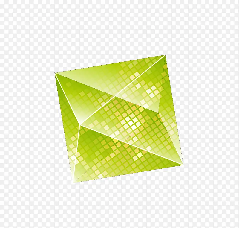 矢量水晶立方体半透明绿色