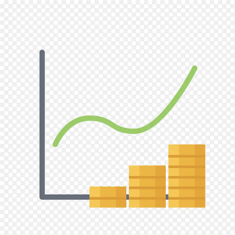 卡通资金增长分析矢量图标免抠图