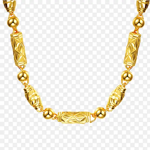 圆珠橄榄黄金项链
