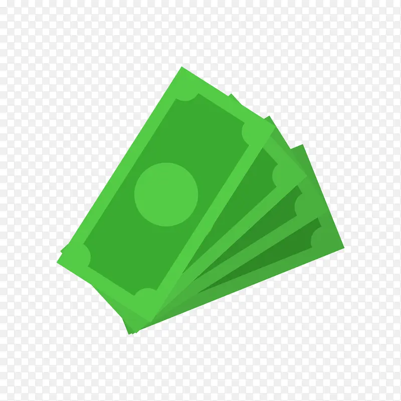 绿色卡通美元矢量图