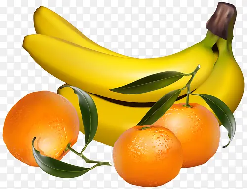新鲜美味的香蕉橘子