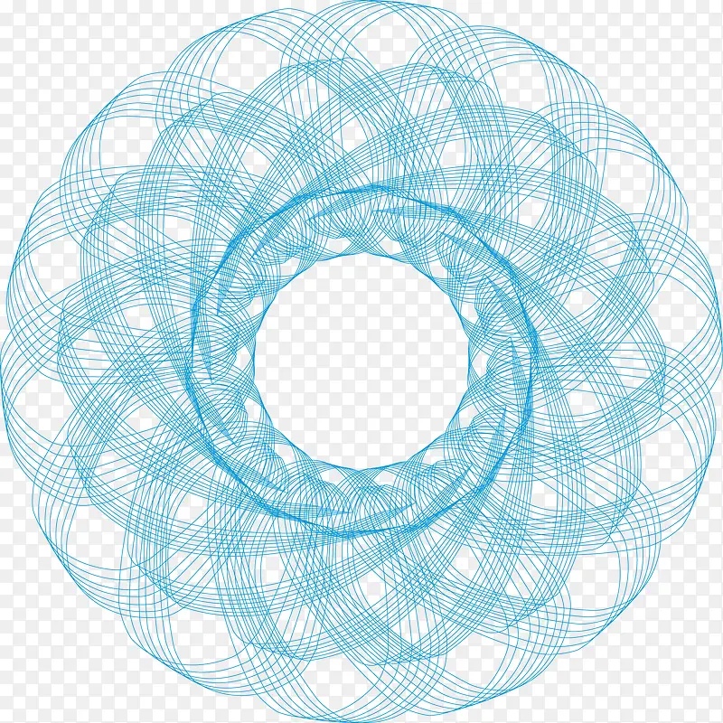 蓝色矢量线条螺旋图