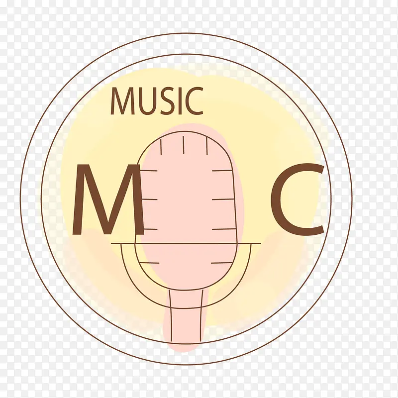 麦克风音乐标签设计