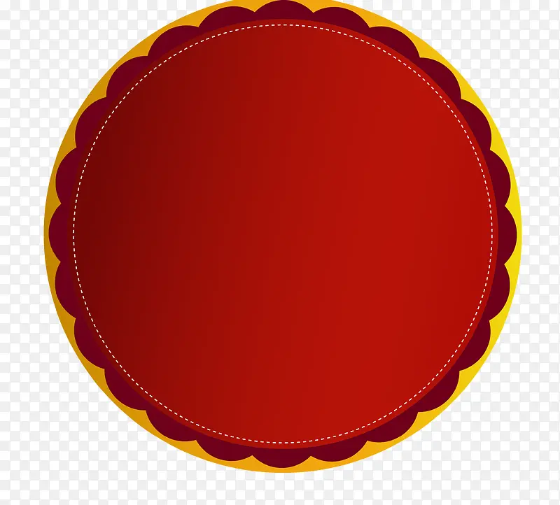 红色圆形标题框
