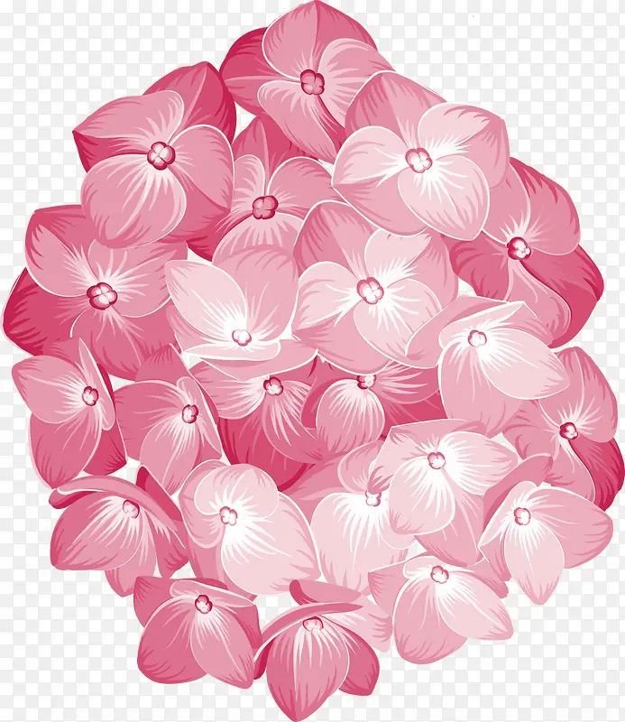 粉色花团矢量图