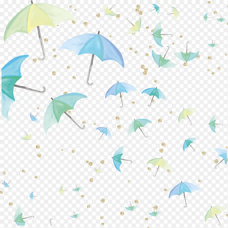 彩绘雨伞背景矢量图