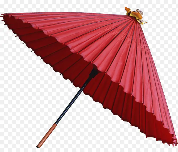半打开的红色花折伞