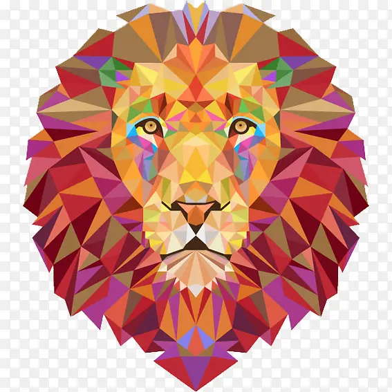 彩色狮子头矢量图