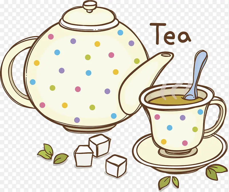 斑点茶壶茶杯