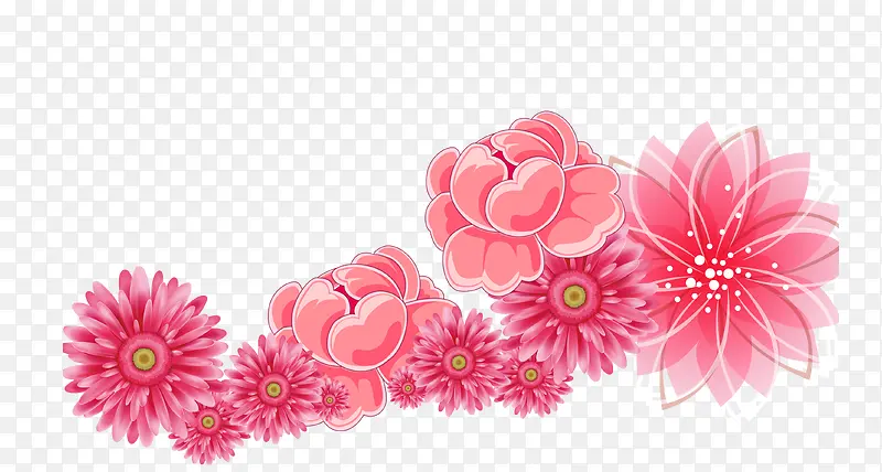 红色粉色装饰花朵