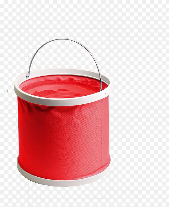 红色折叠水桶PNG