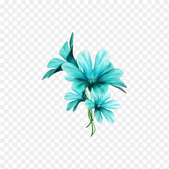 青色花朵装饰
