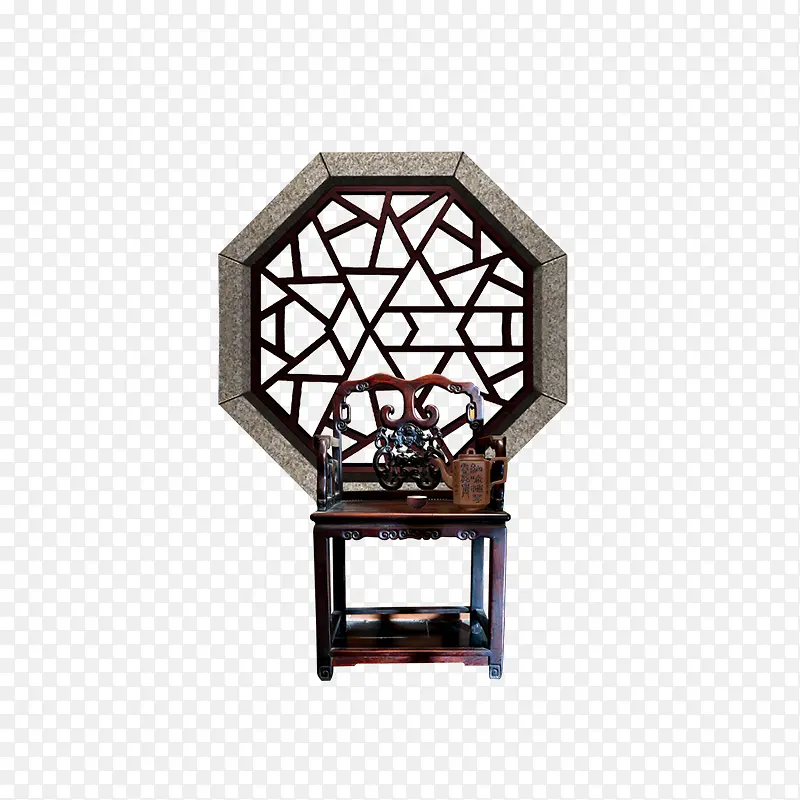 中国风实木家具仿古窗棂太师椅素